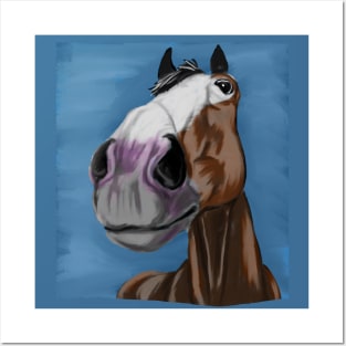 Funny horse portrait Posters and Art